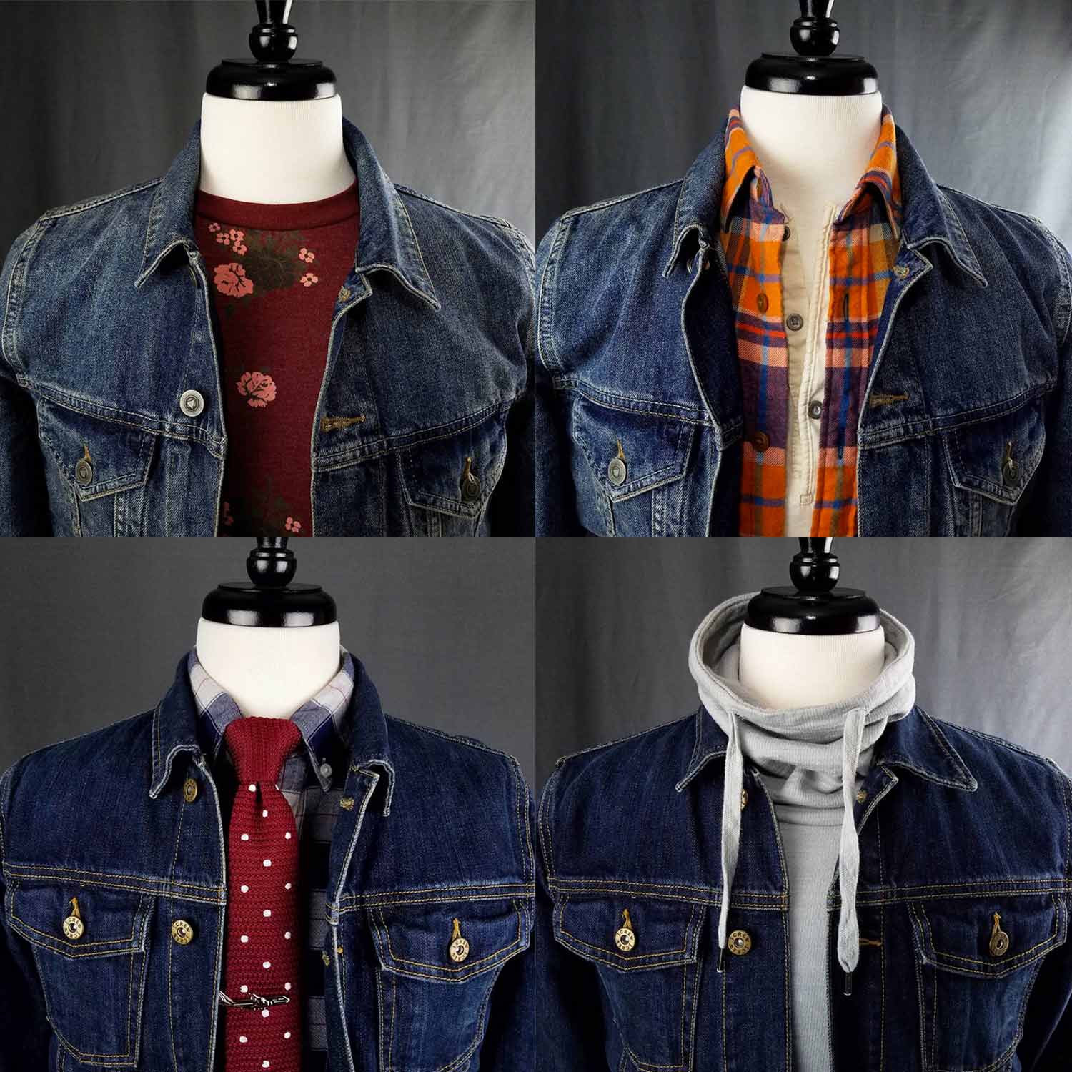 denim jacket styled collage